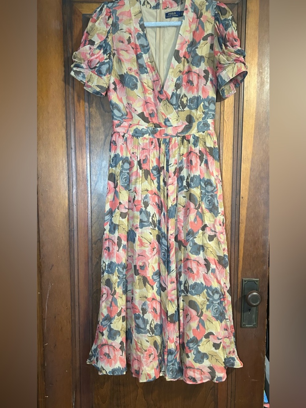 Ralph Lauren Floral Midi Dress in Pink, Blue, Cream